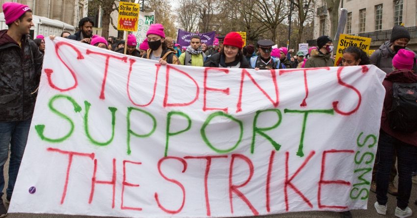 Students support the strike
